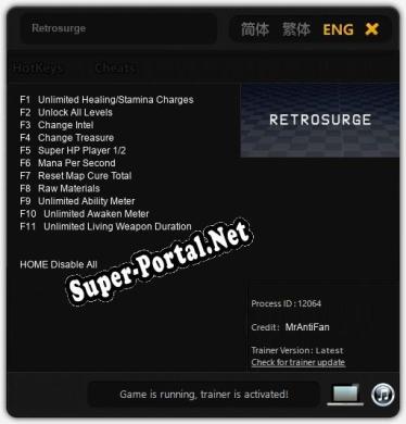 Трейнер для Retrosurge [v1.0.6]
