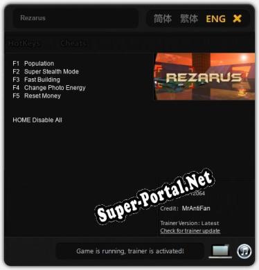 Rezarus: ТРЕЙНЕР И ЧИТЫ (V1.0.97)