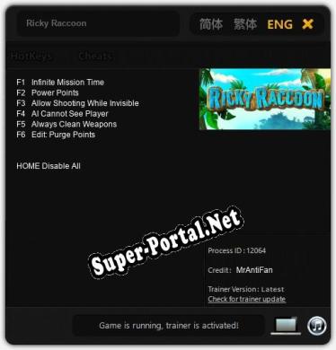 Трейнер для Ricky Raccoon [v1.0.2]