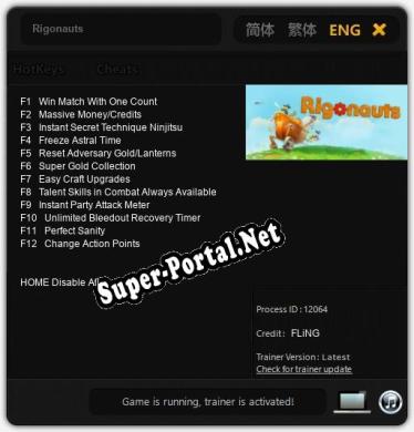 Rigonauts: Трейнер +12 [v1.5]