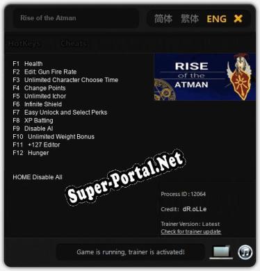 Трейнер для Rise of the Atman [v1.0.5]