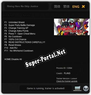 Трейнер для Rising Hero No-Skip Justice [v1.0.8]