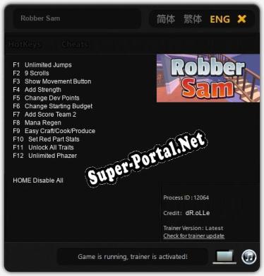 Robber Sam: Читы, Трейнер +12 [dR.oLLe]