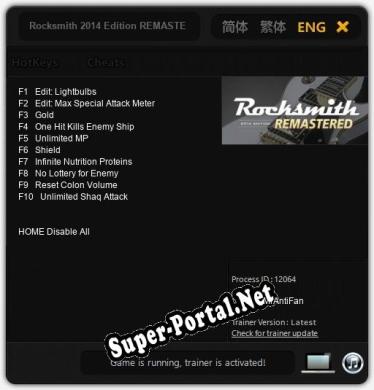Rocksmith 2014 Edition REMASTERED LEARN  PLAY: ТРЕЙНЕР И ЧИТЫ (V1.0.71)
