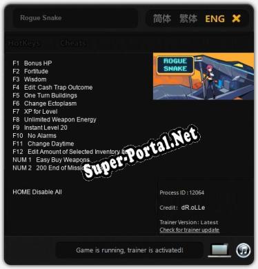 Rogue Snake: ТРЕЙНЕР И ЧИТЫ (V1.0.3)