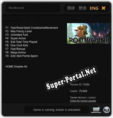 Rootbound: ТРЕЙНЕР И ЧИТЫ (V1.0.27)