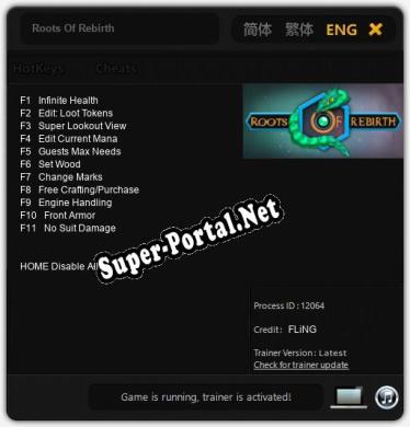 Трейнер для Roots Of Rebirth [v1.0.1]