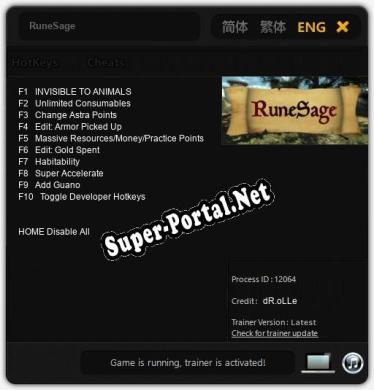 Трейнер для RuneSage [v1.0.2]