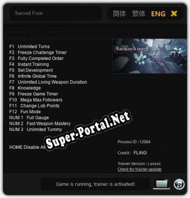 Sacred Four: Трейнер +15 [v1.7]