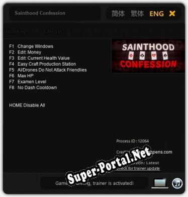 Трейнер для Sainthood Confession [v1.0.7]