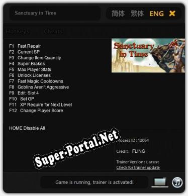 Sanctuary in Time: Трейнер +12 [v1.7]