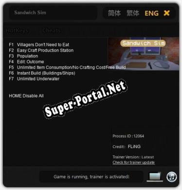 Sandwich Sim: ТРЕЙНЕР И ЧИТЫ (V1.0.26)