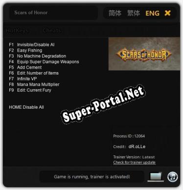 Scars of Honor: Трейнер +9 [v1.3]