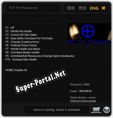 SCP The Paranormal: ТРЕЙНЕР И ЧИТЫ (V1.0.93)