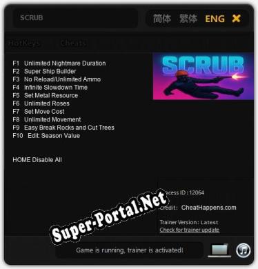 SCRUB: ТРЕЙНЕР И ЧИТЫ (V1.0.40)