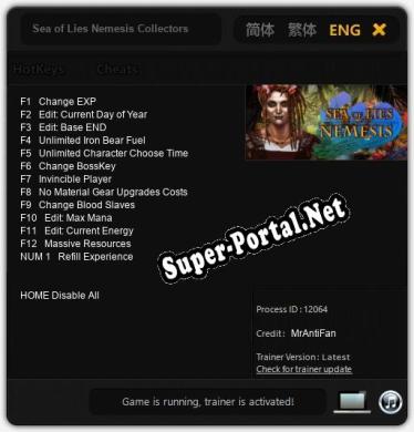 Sea of Lies Nemesis Collectors Edition: Трейнер +13 [v1.2]