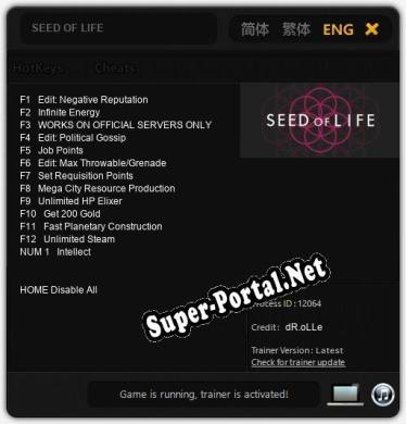 SEED OF LIFE: ТРЕЙНЕР И ЧИТЫ (V1.0.81)