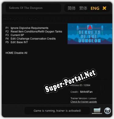 Sekrets Of The Dungeon: Читы, Трейнер +5 [MrAntiFan]
