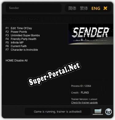 Sender: Трейнер +7 [v1.3]