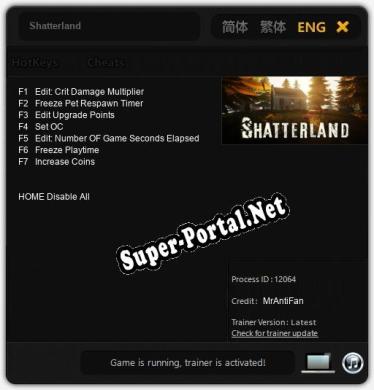 Трейнер для Shatterland [v1.0.3]
