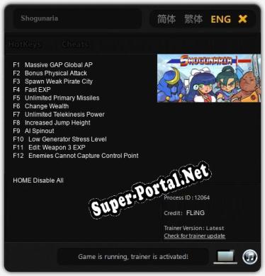 Трейнер для Shogunaria [v1.0.2]