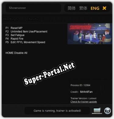 Showrunner: Читы, Трейнер +5 [MrAntiFan]