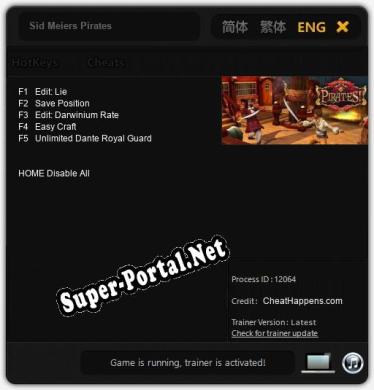 Sid Meiers Pirates: ТРЕЙНЕР И ЧИТЫ (V1.0.6)