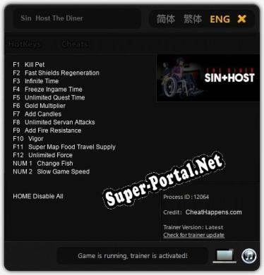 Sin  Host The Diner: Трейнер +14 [v1.8]