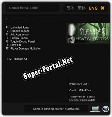 Slender Hentai Edition: Трейнер +7 [v1.3]