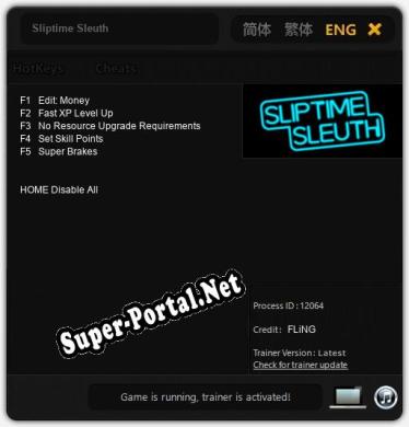 Sliptime Sleuth: Трейнер +5 [v1.5]