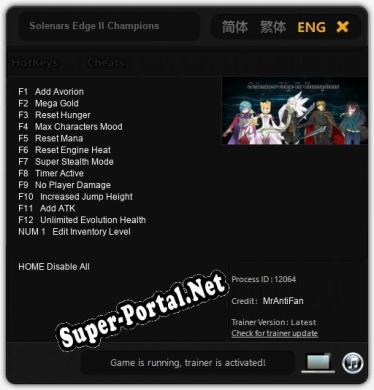 Solenars Edge II Champions: Трейнер +13 [v1.8]