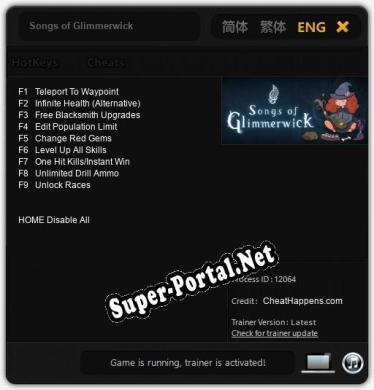 Songs of Glimmerwick: Читы, Трейнер +9 [CheatHappens.com]