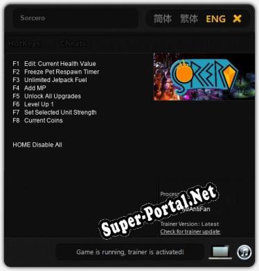 Sorcero: ТРЕЙНЕР И ЧИТЫ (V1.0.2)