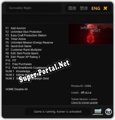 Sorrowful Night: Трейнер +15 [v1.6]