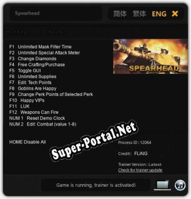 Spearhead: Трейнер +14 [v1.4]