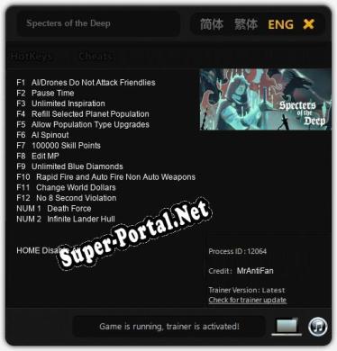 Specters of the Deep: ТРЕЙНЕР И ЧИТЫ (V1.0.95)
