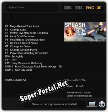 Splash One: ТРЕЙНЕР И ЧИТЫ (V1.0.59)