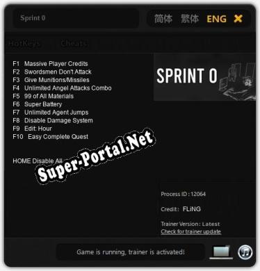 Sprint 0: Читы, Трейнер +10 [FLiNG]