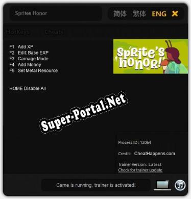 Sprites Honor: Читы, Трейнер +5 [CheatHappens.com]