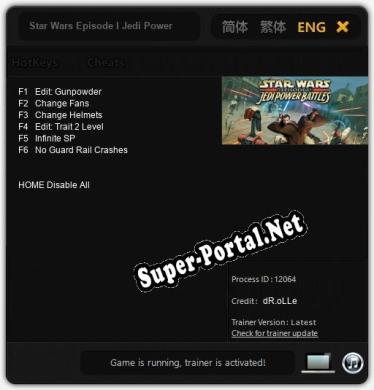 Трейнер для Star Wars Episode I Jedi Power Battles [v1.0.4]