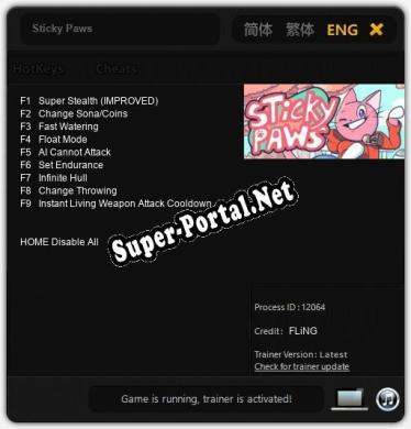 Sticky Paws: Трейнер +9 [v1.9]
