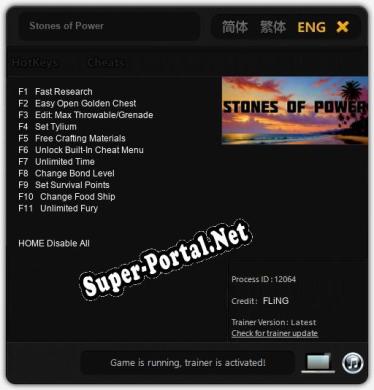 Трейнер для Stones of Power [v1.0.1]