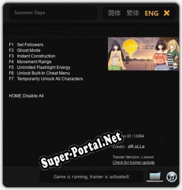 Трейнер для Summer Days [v1.0.4]