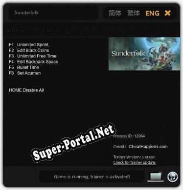 Sunderfolk: ТРЕЙНЕР И ЧИТЫ (V1.0.16)