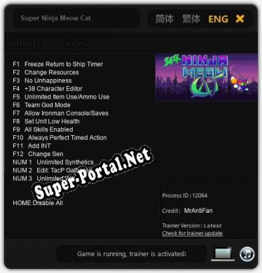 Super Ninja Meow Cat: Читы, Трейнер +15 [MrAntiFan]