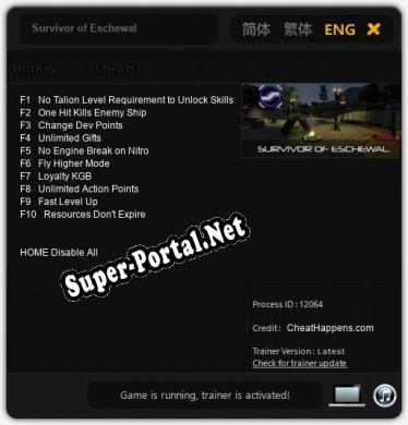 Survivor of Eschewal: ТРЕЙНЕР И ЧИТЫ (V1.0.28)