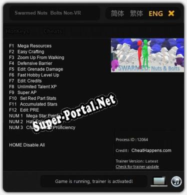 Swarmed Nuts Bolts Non-VR: ТРЕЙНЕР И ЧИТЫ (V1.0.45)