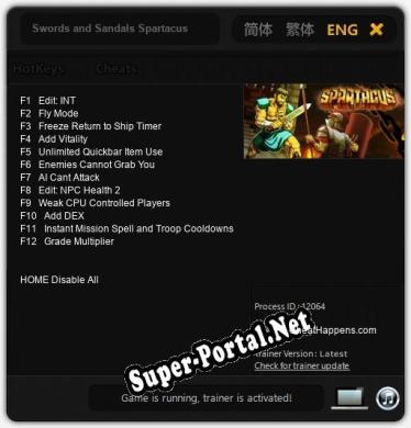 Swords and Sandals Spartacus: ТРЕЙНЕР И ЧИТЫ (V1.0.86)