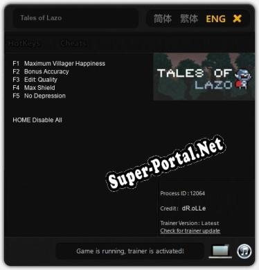 Tales of Lazo: Трейнер +5 [v1.7]