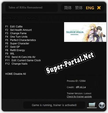 Tales of Xillia Remastered: Трейнер +12 [v1.9]